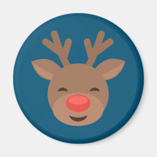 Íman Reindeer de Natal Rudolf em Azul