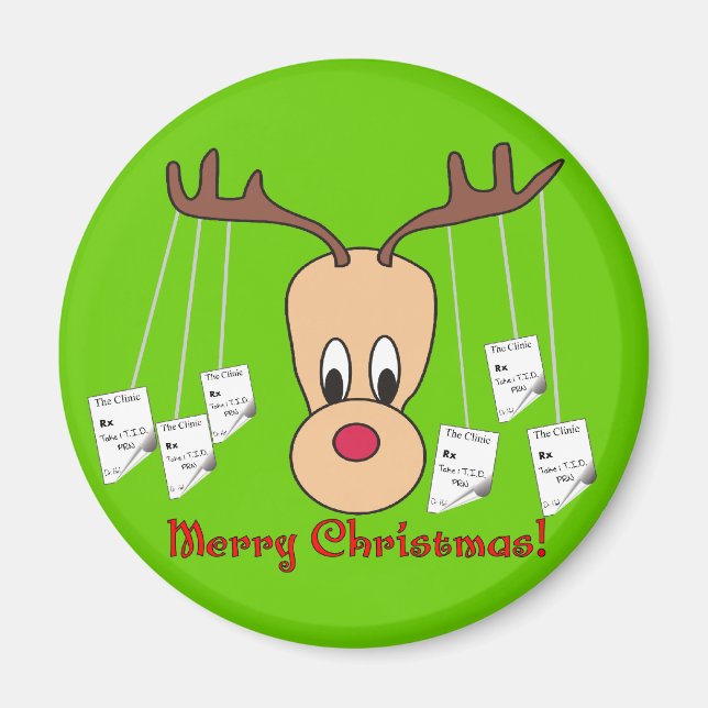 Íman Reindeer Pharmacy Felry Christmas (Frente)