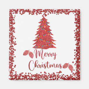 Íman Reindeer Red Glitter - Feliz Natal