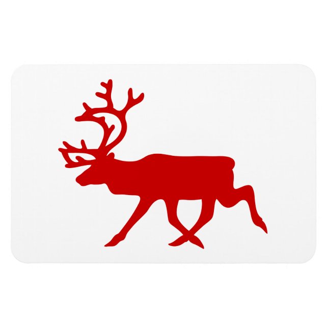 Íman Reindeer Vermelho/Silhueta das Caraíbas (Horizontal)