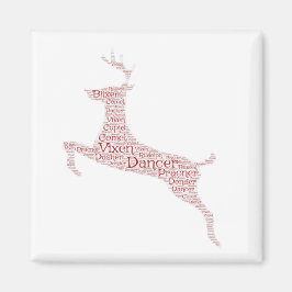 Íman Reindeer Word Art Rudolph Blixem Comet Cupid