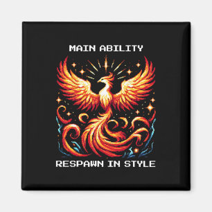 Íman Reiniciar no Estilo Phoenix Pixel Revival Arte de 