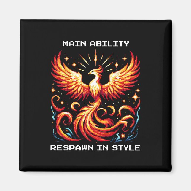 Íman Reiniciar no Estilo Phoenix Pixel Revival Arte de  (Frente)