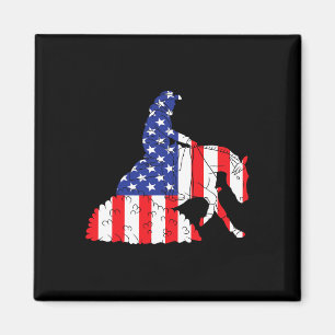 Íman Reining Horse Usa Flag American Dentro Me Horsebac