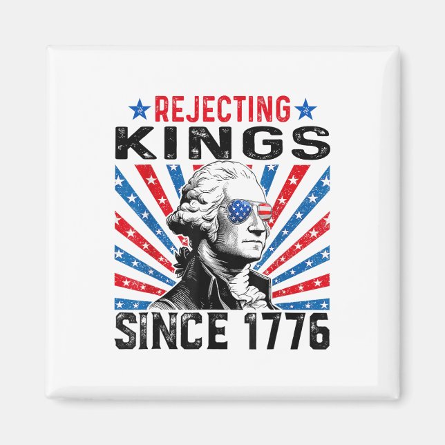 Íman Rejeitando Reis Desde 1776 Bandeira dos EUA Angust (Frente)