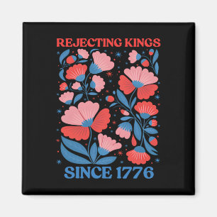 Íman Rejeitando Reis Retrô Desde 1776 Boho Floral Mulhe