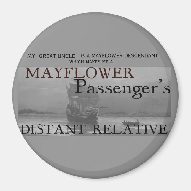 Íman Relativo Distante do Passageiro Mayflower (Frente)