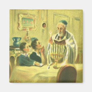 Íman Religião Vintage, Judaísmo, Acendendo a Menorá