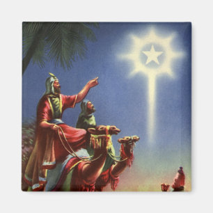 Íman Religião Vintage, Magos com Estrela de Belém