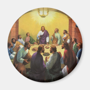 Íman Religião Vintage, Última Ceia com Jesus Cristo