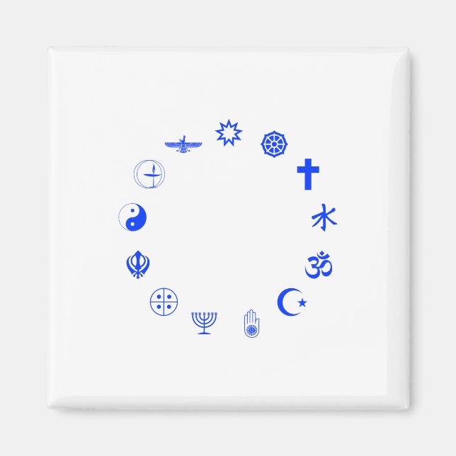 Íman Religiões do Mundo Azul (Frente)