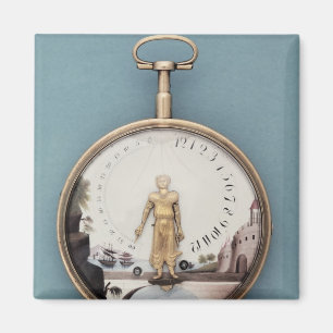 Íman Relógio de bolso sutiã-en-l'air encaixotado ouro