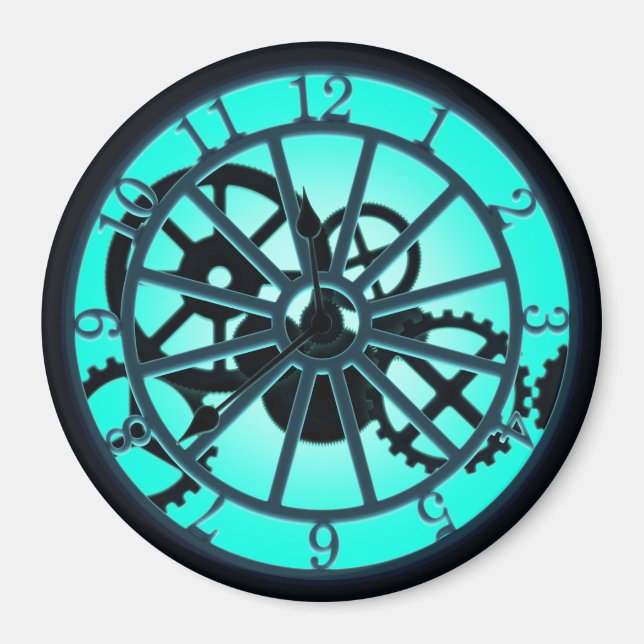 Íman Relógio De Ferro Gótico Steampunk Com Ursos Visíve (Frente)