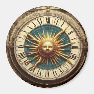 Íman Relógio de Sol Antigo Botão Magnético Antigo / Fr
