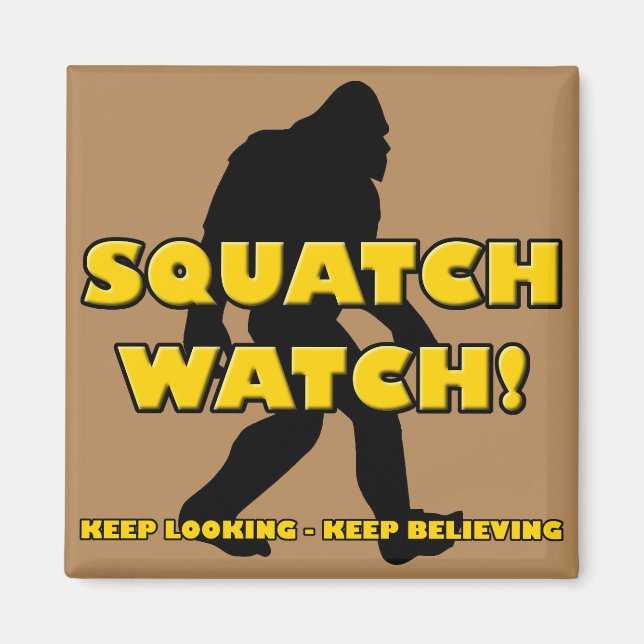Íman Relógio Engraçado Sasquatch Bigfoot Yeti Magnet (Frente)