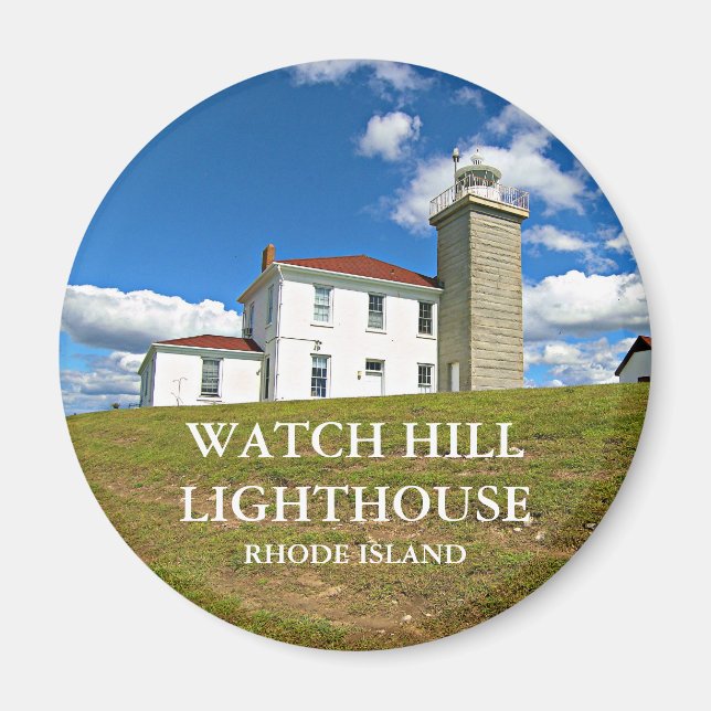 Íman Relógio Hill, Rhode Island Round Magnet (Frente)
