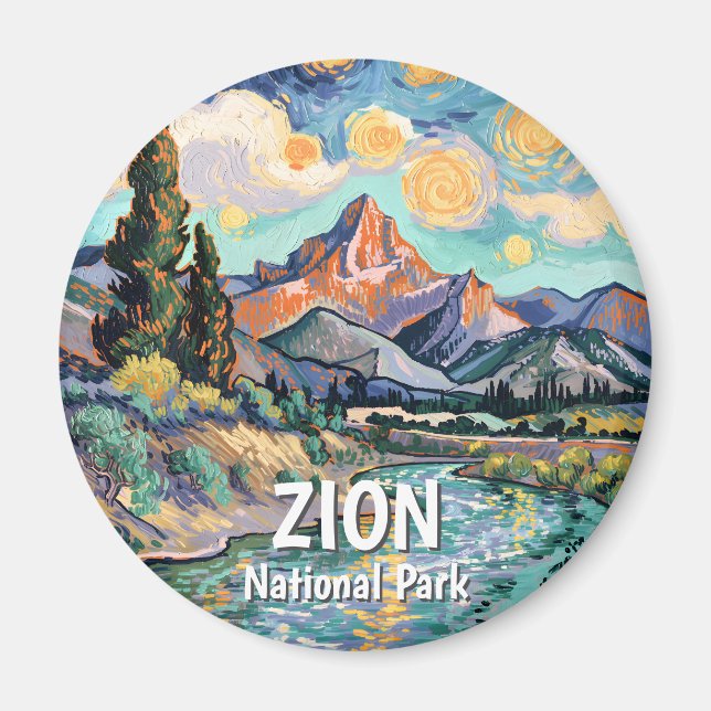 Íman Relógio Retro Van Gogh Zion Watchman Rio Virgem Co (Frente)