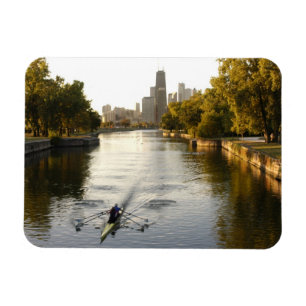 Íman Remadores no lago do Lincoln Park, Chicago, Illino