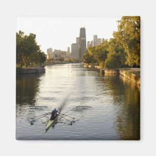 Íman Remadores no lago do Lincoln Park, Chicago, Illino
