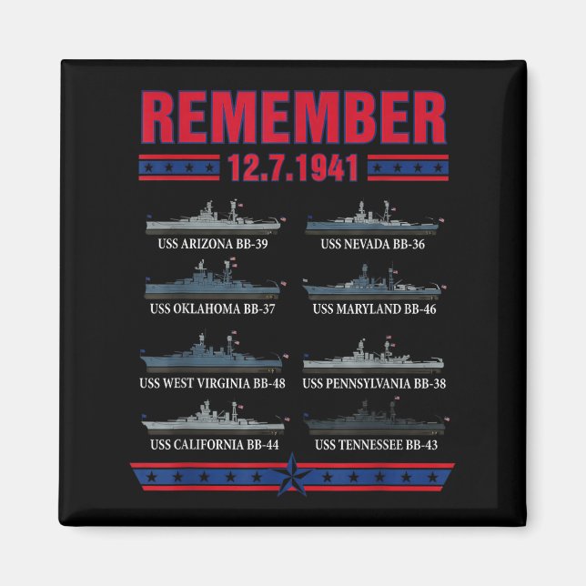 Íman Remember pearl harbor memorial day december 7th (Frente)