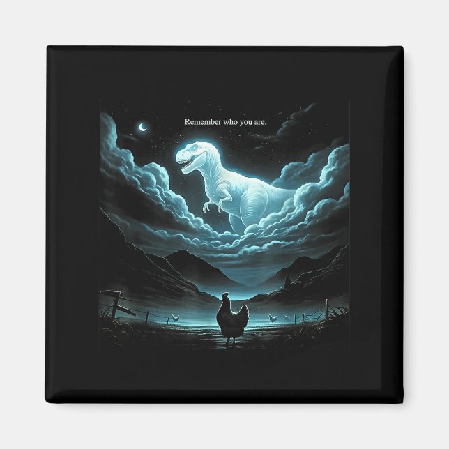 Íman Remember Who You Are Chicken, Funny Evolution Joke (Frente)