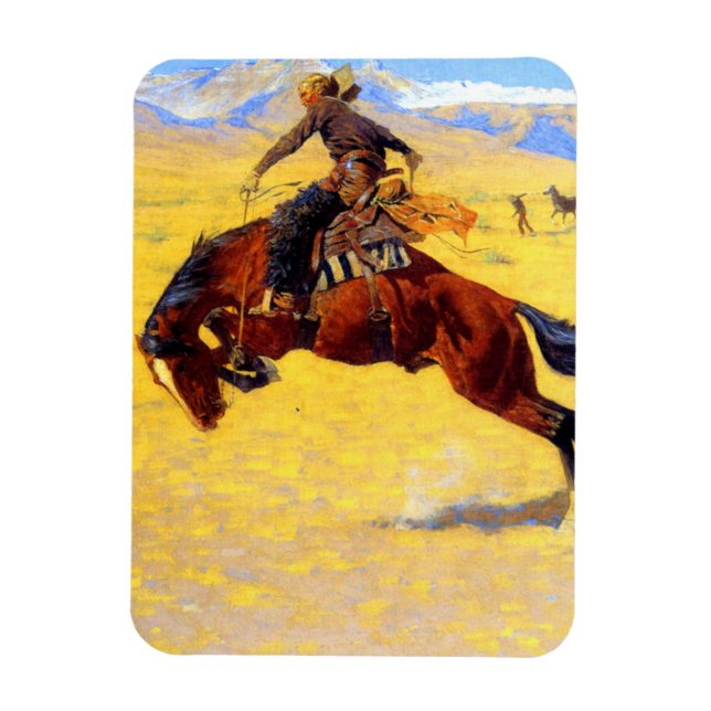 Íman Remington Old West Horse and Cowboy (Vertical)
