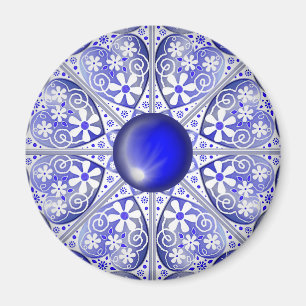 Íman rendas cerâmicas Azul de Grécia