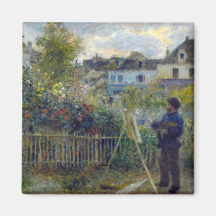 Íman Renoir - Claude Monet Pintando em seu Jardim