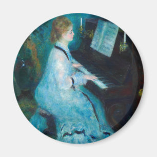 Íman Renoir Mulher Impressionista do Piano Vintage