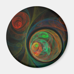 Íman Renovar Magneta redonda Abstrato Verde
