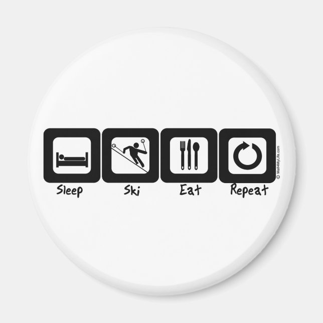 Íman Repetição do Comer de Esqui de Sono (Frente)