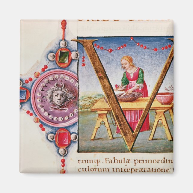 Íman Representação inicial "V" historiada (Frente)