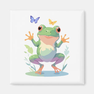 Íman Reprodução Animal Adorável De Pintura De Vetor De