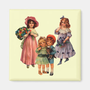 Íman Reprodução Vintage Art Victorian Children Magnet