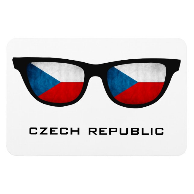 Íman República Checa Mostra texto personalizado e ímã c (Horizontal)