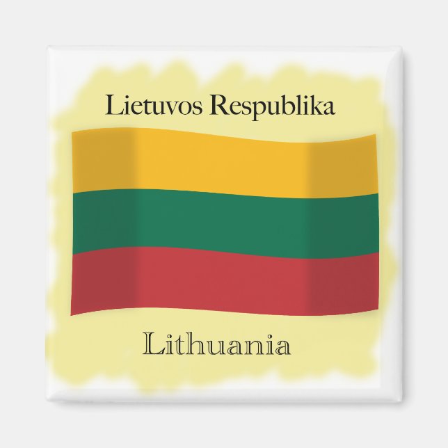 Íman República da Lituânia Bandeira Magnet (Frente)