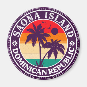 Íman República Dominicana da Ilha de Saona - Retro 60s