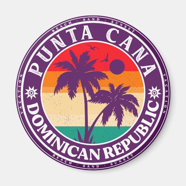 Íman República Dominicana do Punta Cana - Retro Souveni (Frente)