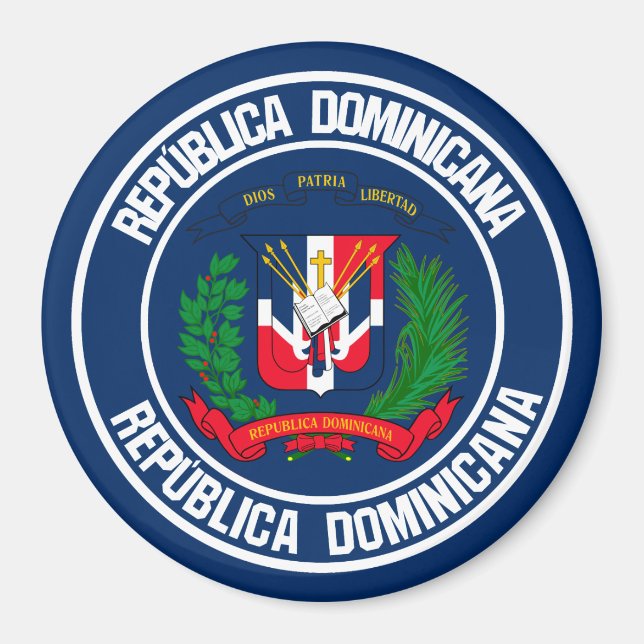 Íman República Dominicana Redonda Emblem (Frente)
