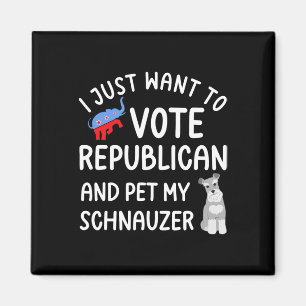 Íman Republicano Engraçado Pet Meu Votante Schnauzer Vo
