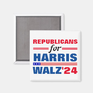 Íman Republicanos por Harris Walz Red Blue