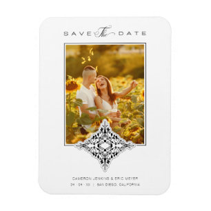 Íman Reserva La Fecha Covid19 Black Chic Lace Romântico