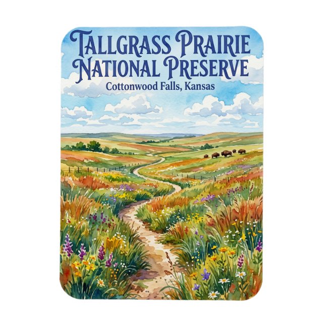 Íman Reserva Nacional Tallgrass Prairie EUA (Vertical)
