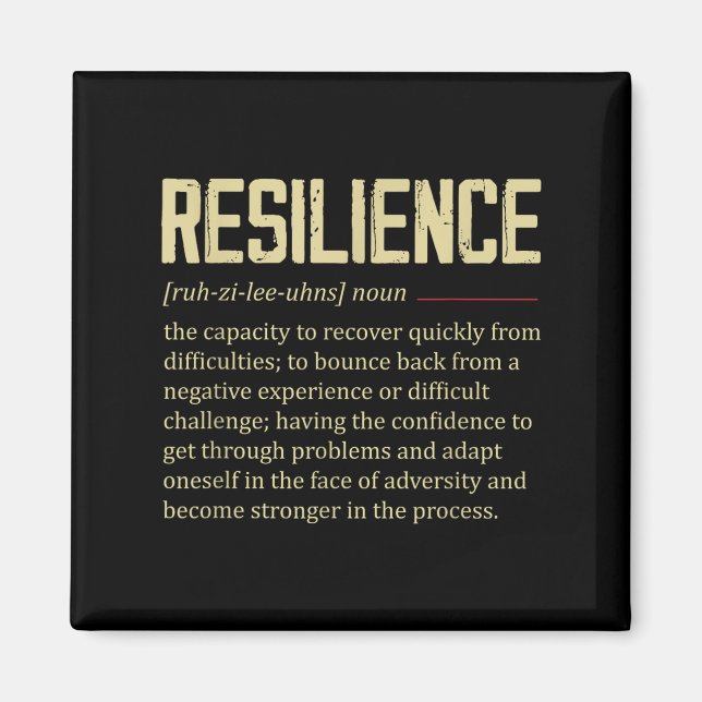Íman Resilience Definition Dictionary Vintage Motivatio (Frente)