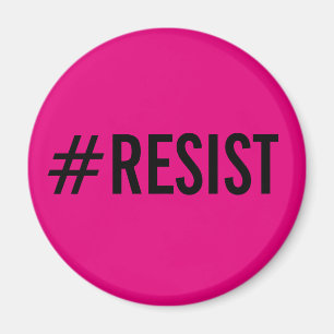 Íman #Resist, texto preto corajoso no ímã do rosa