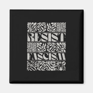 Íman Resista ao Fascismo Boho Floral Sutil Anti Trump S