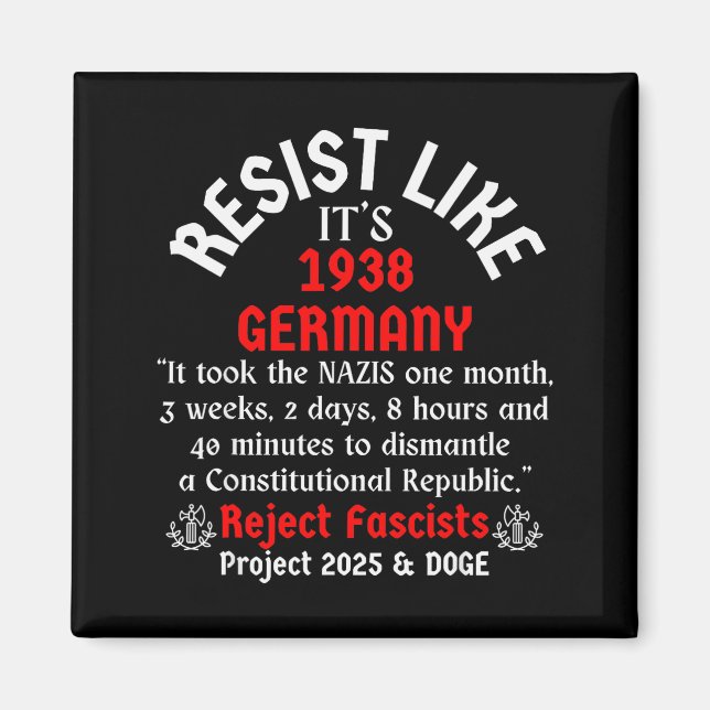 Íman Resista Como se Fosse a Alemanha de 1938 (Frente)