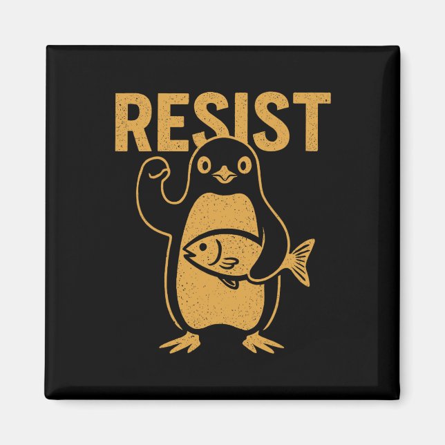 Íman Resista Pinguim Rebelde Protesta Contra Resistênci (Frente)