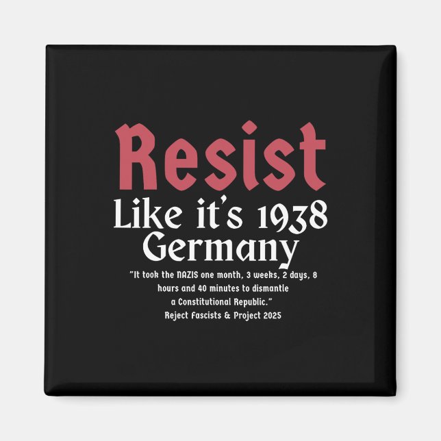 Íman Resiste como se fosse 1938 Alemanha 10 (Frente)