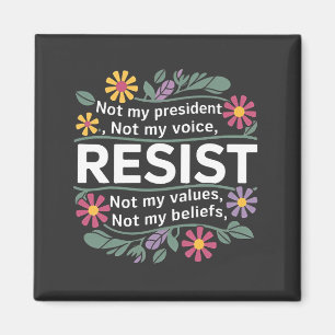 Íman Resistência a Protesto Botânico Floral Anti-Trump